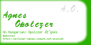 agnes opolczer business card